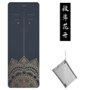 PIDO 1.5mm Natural Rubber Yoga Mat Print Fitness Mat Suede Gym Sports Pad 185x68cm Anti-skid Pilates Dance Training Blanket