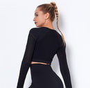NCLAGEN Seamless Set Women Long Sleeve Top T Shirt Yoga Pants Leggings Suit Fitness Gym Sports Workout Running Gymwear Outfit