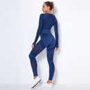 NCLAGEN Seamless Set Women Long Sleeve Top T Shirt Yoga Pants Leggings Suit Fitness Gym Sports Workout Running Gymwear Outfit