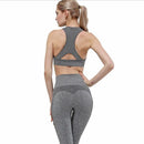 Exercise Wear Women Workout 2 Piece Set Fitness Squat Pants Seamless Bra Lose Weight Jogging Clothes Suits With Chest Pad