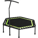48" Silent Mini Trampoline with Adjustable Handle Bar Fitness indoor Trampoline Bungee Rebounder Jumping Cardio Trainer Workout