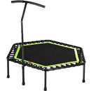 48" Silent Mini Trampoline with Adjustable Handle Bar Fitness indoor Trampoline Bungee Rebounder Jumping Cardio Trainer Workout