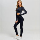 Women Seamless yoga set Fitness Sports Suits GYM Cloth Yoga Long Sleeve Shirts High Waist Running Leggings Workout Pants Shirts