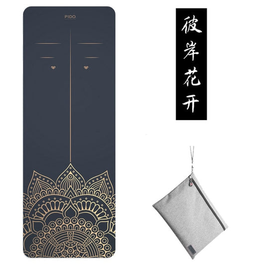PIDO 1.5mm Natural Rubber Yoga Mat Print Fitness Mat Suede Gym Sports Pad 185x68cm Anti-skid Pilates Dance Training Blanket