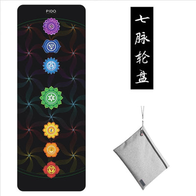 PIDO 1.5mm Natural Rubber Yoga Mat Print Fitness Mat Suede Gym Sports Pad 185x68cm Anti-skid Pilates Dance Training Blanket