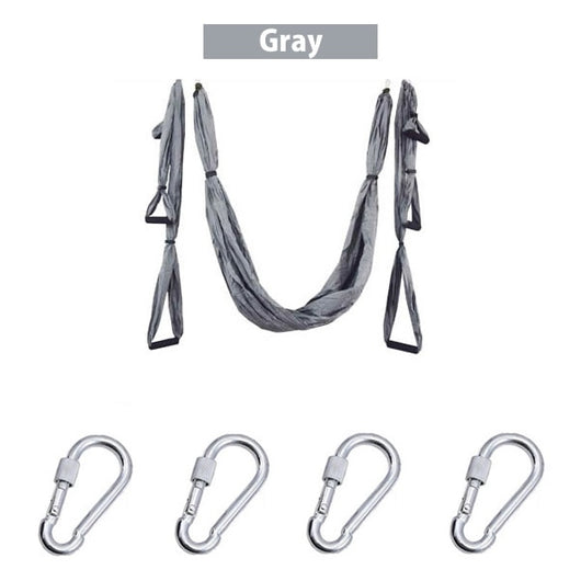 6 Handles Aerial Yoga Hammock Flying Swing Anti-gravity Yoga Pilates Inversion Exercises Device Home GYM Hanging Belt 20 Colors