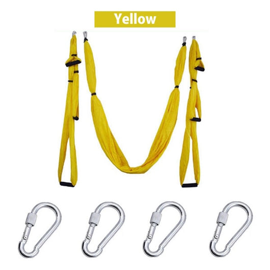 6 Handles Aerial Yoga Hammock Flying Swing Anti-gravity Yoga Pilates Inversion Exercises Device Home GYM Hanging Belt 20 Colors