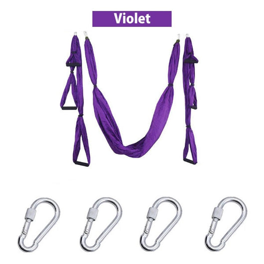 6 Handles Aerial Yoga Hammock Flying Swing Anti-gravity Yoga Pilates Inversion Exercises Device Home GYM Hanging Belt 20 Colors