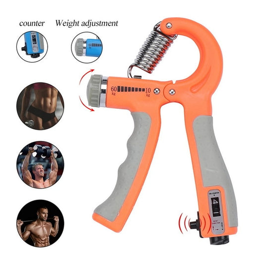 R-Shape Adjustable Hand Grip Sports Strength Countable Exercise Strengthener Gripper Spring Finger Pinch Carpal Expander