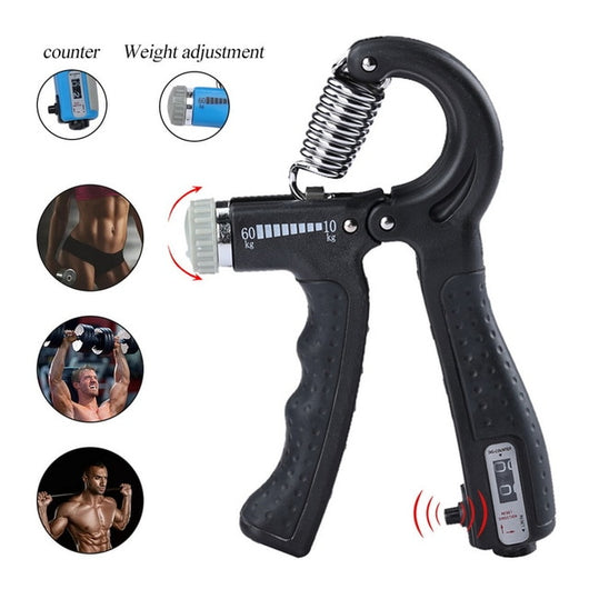 R-Shape Adjustable Hand Grip Sports Strength Countable Exercise Strengthener Gripper Spring Finger Pinch Carpal Expander