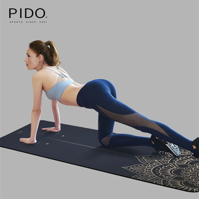 PIDO 1.5mm Natural Rubber Yoga Mat Print Fitness Mat Suede Gym Sports Pad 185x68cm Anti-skid Pilates Dance Training Blanket