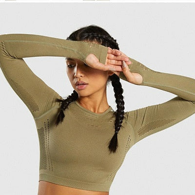 Women's Tracksuit Yoga Gym Sets Workout Clothes Fitness Running Sportwear Women Long Sleeve High Waist Mesh Leggings Shirt Suit
