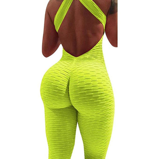 LOOZYKIT Women's Sports Set Backless Playsuit Fitness Tights Jumpsuits Costume Yoga Suit Gym Bodysuit Tracksuit Gym Sport Set
