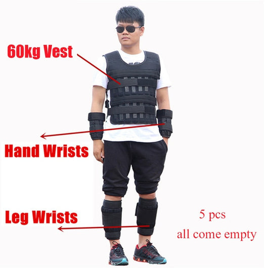 Running Weighted Vest Weights Steel Plate Adjustable Leggings Tied Hand Sandbags Weight Equipment  Fitness Equipment Fitness