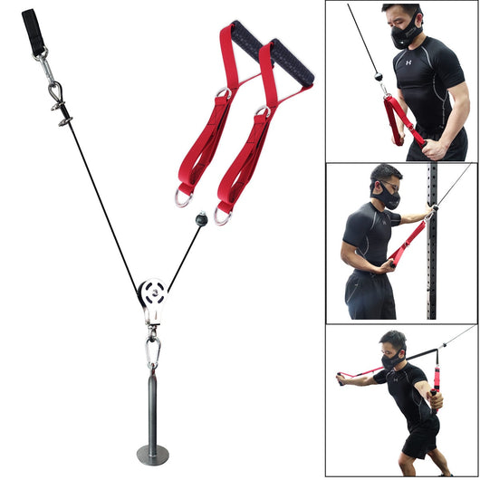 DIY Pulley Cable Machine System with Multifunctional Handle Tricep Pulldown Attachment Fitness Equipment for Home Gym Workout