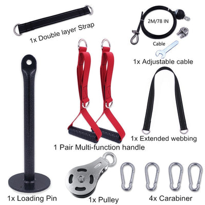 DIY Pulley Cable Machine System with Multifunctional Handle Tricep Pulldown Attachment Fitness Equipment for Home Gym Workout