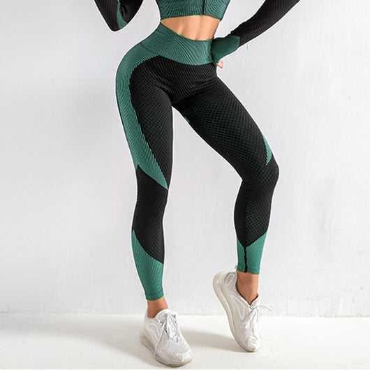 Seamless Women Yoga Sets Female Sport Gym Suits Wear Running Clothes Women Fitness Sport Gym Set Women Long Sleeve Yoga Clothing