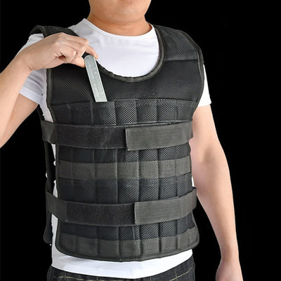 5kg 20kg 60kg Loading Weighted Vest Boxing Training Adjustable Exercise Black Jacket  Crossfit Swat Sanda Sparring Weight Vest