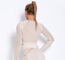 NCLAGEN Seamless Set Women Long Sleeve Top T Shirt Yoga Pants Leggings Suit Fitness Gym Sports Workout Running Gymwear Outfit