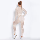 NCLAGEN Seamless Set Women Long Sleeve Top T Shirt Yoga Pants Leggings Suit Fitness Gym Sports Workout Running Gymwear Outfit