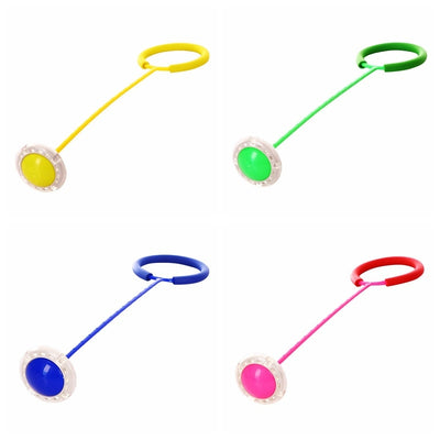 Children Fitness Glowing Toys Jumping Ring Flash Fitness Dancing Ball One-Legged Jumping Ball Bouncy Ball Children Rope Skipping