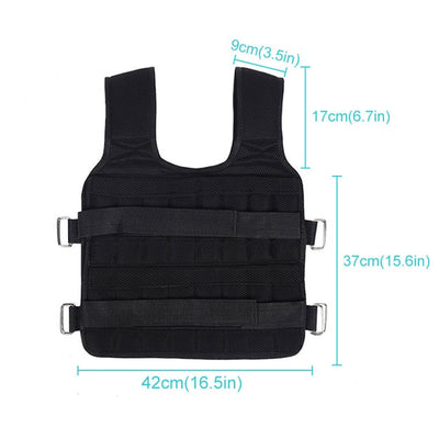 30KG Adjustable Exercise Loading Weight Vest For Boxing Training Weight Training Sport Gym Fitness Equipment Boxing Running Vest