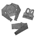 2/3/5PCS Seamless Women Yoga Set Workout Sportswear Gym Clothing Fitness Long Sleeve Crop Top High Waist Leggings Sports Suits