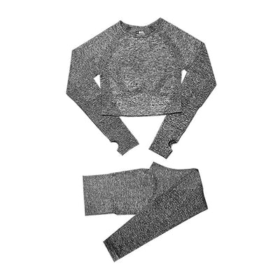 2/3/5PCS Seamless Women Yoga Set Workout Sportswear Gym Clothing Fitness Long Sleeve Crop Top High Waist Leggings Sports Suits
