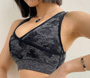 Seamless 3 Pieces Gym Set Woman Sportswear Long Sleeve Crop Top+Gym Leggings+Sport Bra Female Fitness Sports Suits