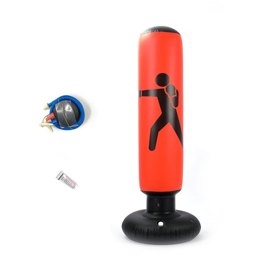 160cm Boxing Punching Bag Inflatable Free-Stand Tumbler Muay Thai Training Pressure Relief Bounce Back Sandbag with Air Pump