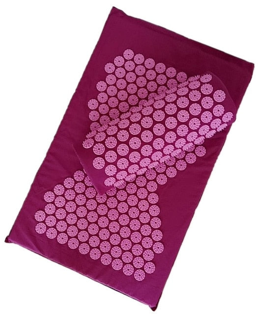 Massager Cushion Mat Yoga Mat Acupressure Relieve Back Relieve Body Pain Spike Mat Acupuncture Massage Mat with Pillow