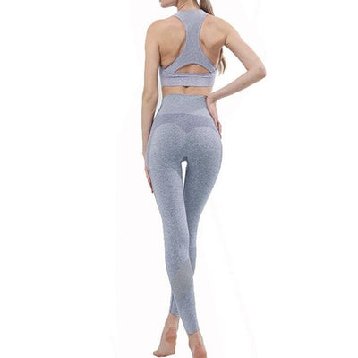 Exercise Wear Women Workout 2 Piece Set Fitness Squat Pants Seamless Bra Lose Weight Jogging Clothes Suits With Chest Pad